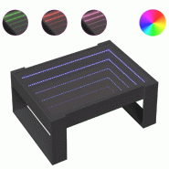 VidaXL Table basse avec LED infini noir 70x53x30 cm Modèle Terra Élite - 847631