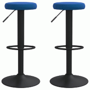 VidaXL Tabourets de bar lot de 2 bleu velours Modèle Nova Vintage - bleu 333147