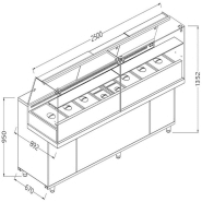 Vitrines snack saladette avec réserve vitres hautes groupe à distance - 2500x892x1382 mm - VA25XGR/R2 - VA25XGR/R2 Vitrines snack saladette avec réserve vitres hautes groupe à distance - 2500x892x1382 mm - VA25XGR/R2 - VA25XGR/R2