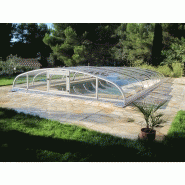 Abri piscine bas azur / télescpopique / manuel / en aluminium et polycarbonate