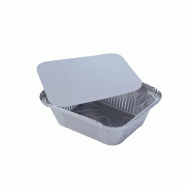 Barquette aluminium 1500ml avec couvercle 25x13,3x7cm - par 100 - pour cuisson au four