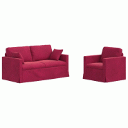 Canapé 2 pcs Bordeaux 158 x 78 x 80 cm Velours Modèle Apex Vision Élite - Matériau naturel 8721364374430