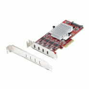 Carte PCIe USB-C 4 Ports, USB 3.2 10 Gbit/s, Carte d'Extension PCI Express USB-C, 4 Contrôleurs USB