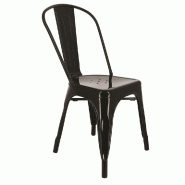 Chaise empilable d'intérieur Chicago - style industriel - acier noir - par 4