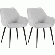 CLP Chaise de salle à manger Luena Gris clair/Velours - gris textile 327458 CLP Chaise de salle à manger Luena Gris clair/Velours - gris textile 327458