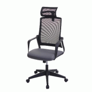 Décoshop26 - Fauteuil de bureau ergonomique pivotante avec accoudoirs et dossier en tissu mesh gris 04_0001881 - gris 3000153632698
