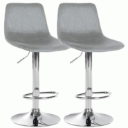 Décoshop26 - Set de 2 tabourets de bar repose-pieds en métal confortable en forme d'arc assise en velours gris 10_0004129 - gris 3000251943764 Décoshop26 - Set de 2 tabourets de bar repose-pieds en métal confortable en forme d'arc assise en velours gris 10_0004129 - gris 3000251943764