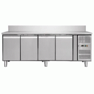 Desserte réfrigérée professionnnel avec dosseret 4 portes ventilé 5... - PTHP4200TN