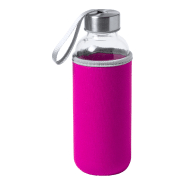 Gourde de sport en verre - 420 ml - Revêtement néoprène rouge avec dragonne Gourde de sport en verre - 420 ml - Revêtement néoprène rouge avec dragonne