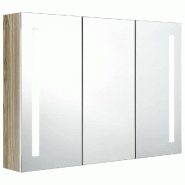 Helloshop26 - Armoire de salle de bain à miroir LED moderne 89 x 14 x 62 cm écoénergétique design contemporrain en MDF blanc 02_0046751 - blanc ve