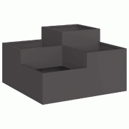 Helloshop26 - Cache-pot de jardin minimaliste extérieur 80 x 80 x 48 cm en acier noir 02_0052055 - noir métal 3000237224245