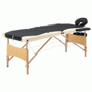 Helloshop26 - Table de massage pliable 3 zones bois noir et beige 02_0001832 - 3000089181536 Helloshop26 - Table de massage pliable 3 zones bois noir et beige 02_0001832 - 3000089181536