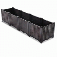 IvoQ Jardinière modulaire d'extérieur - 160 x 40 x 37 cm - Noir - Avec drainage - noir 8721335301137_0