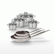 Lot de 3 Poêles 24/28/32cm et 4 Faitouts 12/14/16/20cm Elo Bistro Line - gris 3176239986532