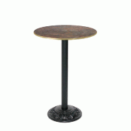 RestooTab - Mange-debout Versailles Ø50cm décor underground rouille chants couleur laiton - marron fonte TB-VRSFF-R50M-UND.ROU-LAI