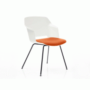 Lot de 2 chaises polyvalentes Clop coque en polypropylène avec placet d'assise Lot de 2 chaises polyvalentes Clop coque en polypropylène avec placet d'assise