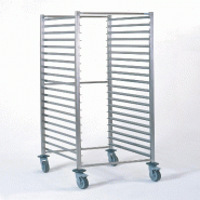 Tournus CHARIOT A GLISSIERES GASTRONORME SOUDE GN 2/1, 20 niveaux espace 77 mm roues à chape polyamide dimensions 773 x 659 mm hauteur 1785 mm - gris