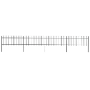 Vidaxl clôture de jardin avec dessus en lance acier 6,8x0,8 m noir 277605