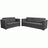 VidaXL Ensemble de canapés deux pièces Tissu Gris foncé  Modèle Alizé - 8718475550327
