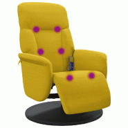 VidaXL Fauteuil inclinable de massage avec repose-pied jaune velours Modèle Gervoriax - 8721012044807