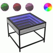 VidaXL Table basse avec LED Infinity sonoma gris 50x50x41 cm Modèle Eclipse Métal - 847680