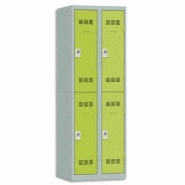Pierre henry vestiaire 2 cases + 2 colonnes - dimensions : l60 x h180 x p50 cm gris perle anis Pierre henry vestiaire 2 cases + 2 colonnes - dimensions : l60 x h180 x p50 cm gris perle anis