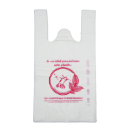 1000 sacs bretelles biodégradables 27+16×50 cm 18µ colibri personnalisable