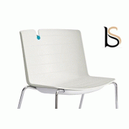 Chaise design Mork avec pied pyramidal - Mobel Linea. - Ivoire_1