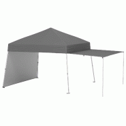 COSTWAY Pavillon pop-up 430x280cm, 2 parois convertibles en store, portable, camping, fêtes, gris. - gris métal ZB34770SD