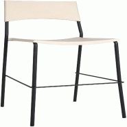 Décoshop26 - Tabouret de bar x1 empilable assise en plastique crème cadre en métal noir à 4 pieds 10_0005629 - beige métal 3000265126740