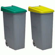 Denox - Reciclo Jeu de 2 Conteneurs à Déchets Fermés 220L Capacité Totale en Plastique de couleur Verte et Jaune - multicolore plastique PK3339