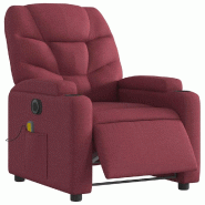 Fauteuil de massage inclinable électrique Rouge bordeaux Tissu Modèle Corvessiax - 8721012170759