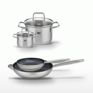 Lot 2 Poêles 24/32cm et 2 Faitouts 12/20cm Elo Profi Therm Platinum - gris inox 3176239952704