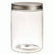 Pot à vis PET transparent avec couvercle aluminium 1000ml - par 36
