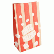 Sac pop corn papier ingraissable Stripes 2,5L 14+8x24cm - par 500