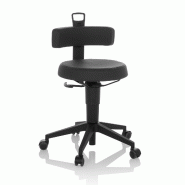 Tabouret de travail / chaise d'équilibre TOP WORK FLEX PU noir hjh OFFICE - noir plastique 925007