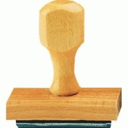 Timbre monture en bois  plaque caoutchouc  avec texte de 1 ligne