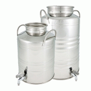 Tonneau en métal - réservoir fût inox avec robinet - 5 litres - h25x l22 cm - 1,5 kg