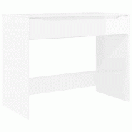VidaXL Bureau Blanc brillant 100 x 50 x 78 cm Bois d'ingénierie Modèle Orion Vent Plus - 888941