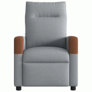 VidaXL Fauteuil de massage inclinable Gris clair Tissu Modèle Ferdelora - 8721158657619
