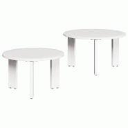 VidaXL Table basse 2 pcs Blanc Bois de pin massif Modèle Polaris - 873560