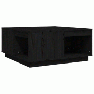 VidaXL Table basse Noir 80x81x36,5 cm Bois massif de pin Modèle Polaris Vision - 814528