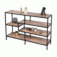 WDMT Bibliothèque 5 étagères en bois - Meuble gain de place - Marron - marron plastique FN151356_0