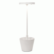Zafferano Lampe De Table Led Poldina Reverso White, Rechargeable Et Dimmable Avec Une Autonomie Allant Jusqu'À 12 Heures. Ip65 Extérieur - blanc LD0