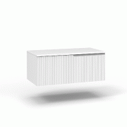 AQA Design Base avec top 1 tiroir en MDF mat VENERE L.90 P.45 H.37 MPVE091HTOP-O1 - blanc Bois manufacturé MPVE091HTOP-O1