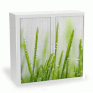 Armoire à rideaux avec décor nature - EasyOffice. - Morning Dew, Basse_0