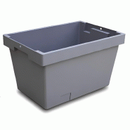Bac emboitable 490 - Fond et parois pleins - Norme Europe - L490mm x l300/330mm - Gris - PPCOP_0