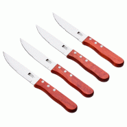 BERGNER Lovers - Set de 4 couteaux BBQ en acier inoxydable - marron inox Q5110