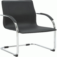 CLP Chaise cantilever Noeleen en simili cuir Noir - noir polyester 327649