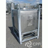 Container IBC/GRV inox 1000 L - Trou d'homme 400 mm - Vidange 51 mm - 196 kg Container IBC/GRV inox 1000 L - Trou d'homme 400 mm - Vidange 51 mm - 196 kg